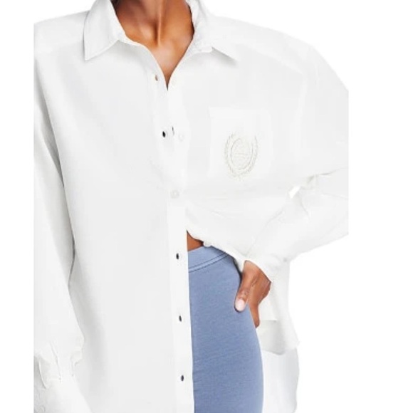 Reebok x Anine Bing Tailored Logo Shirt NWT - Picture 1 of 6